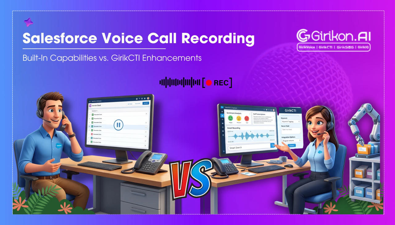 Salesforce Service Cloud Voice Call Recording: What's Included vs. What GirikCTI Adds
