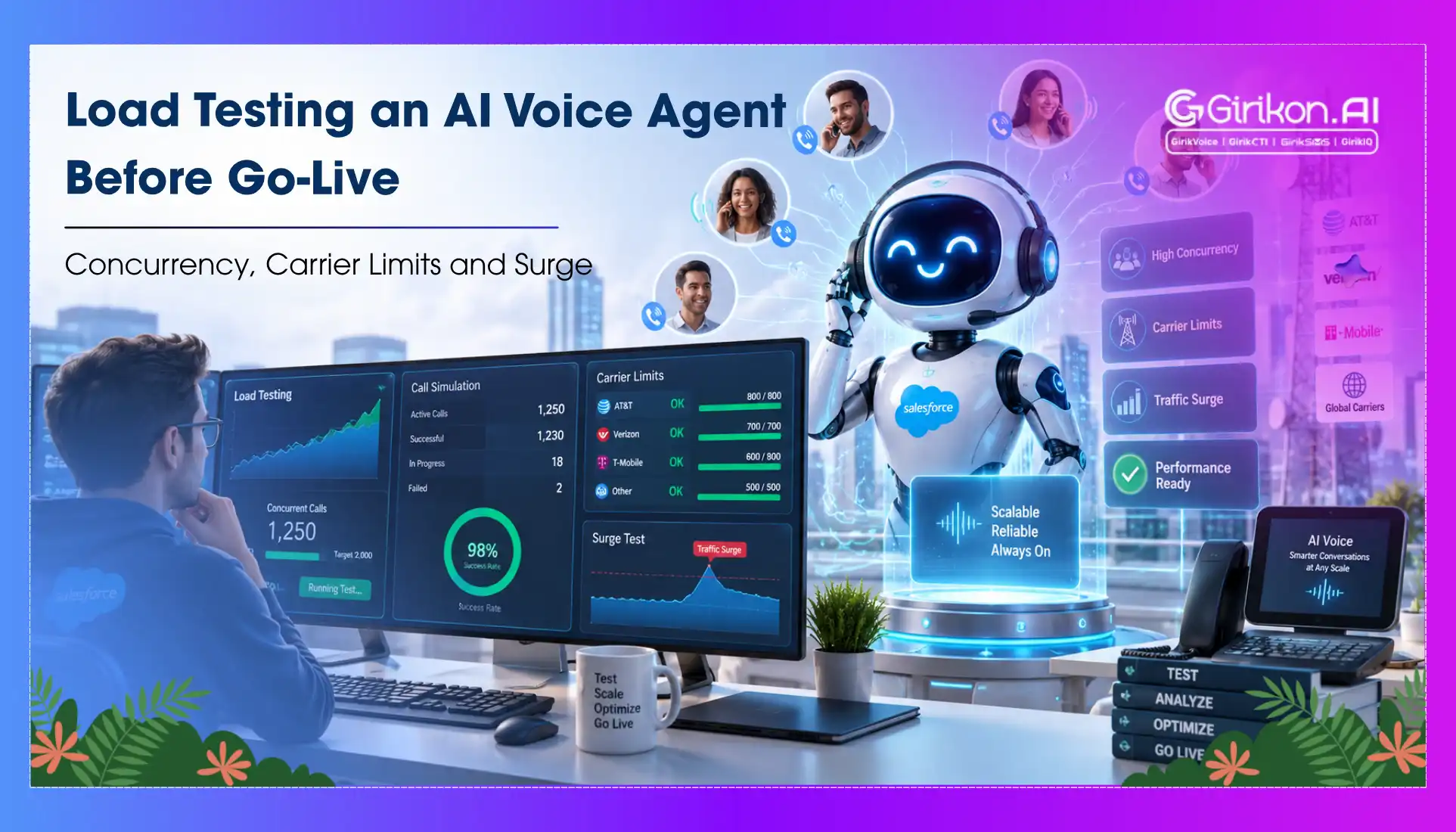 Load Testing an AI Voice Agent Before Go-Live: Concurrency, Carrier Limits and Surge